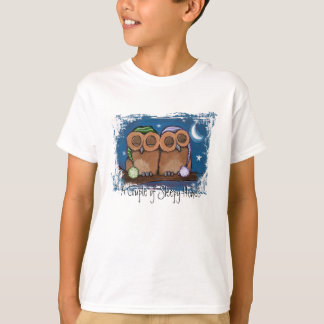 T-shirt somnolent mignon de hiboux