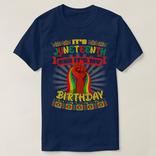 T-shirt Son 11E Et Mon Anniversaire Africain Black Junet (Design devant)