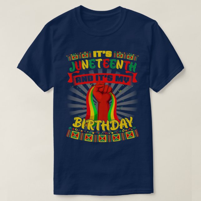 T-shirt Son 11E Et Mon Anniversaire Africain Black Junet (Design devant)