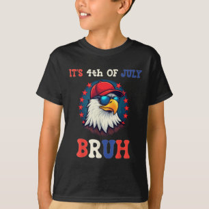 T-shirt Son 4 juillet Bruh Bald Eagle patriotique américai