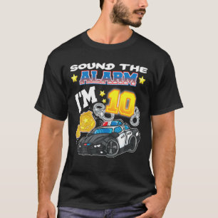 T-shirt Son Alarme Je suis 10 Policiers Police 10E Naissan