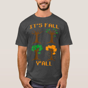 T-shirt Son Automne YAll 8 Bit Automne Jeu Retro Piela