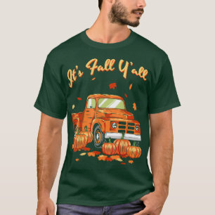 T-shirt Son Automne Yall Camion Citrouille Automne part po