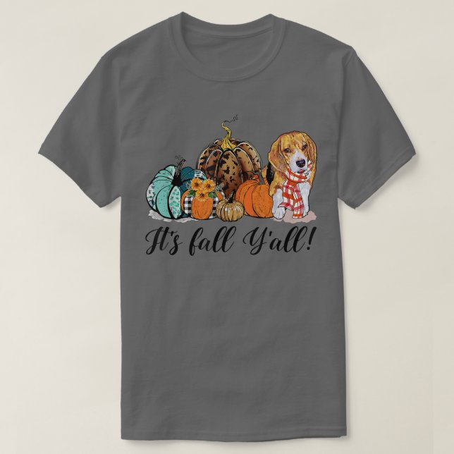 T-shirt Son automne Yall Corgi Chien Maman Citrouille Fall (Design devant)