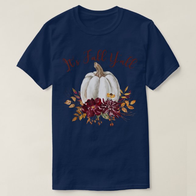 T-shirt Son Automne Yall Floral Citrouille Autumn Women (Design devant)