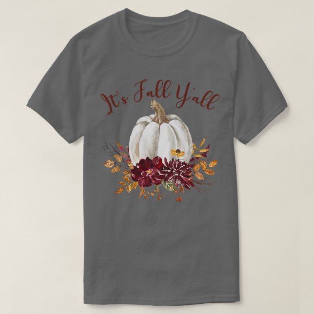 T-shirt Son Automne Yall Floral Citrouille Autumn Women (Design devant)
