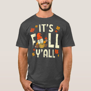 T-shirt Son automne Yall Gnome Citrouille Halloween Thanks