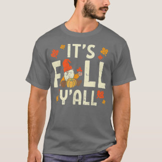 T-shirt Son automne Yall Gnome Citrouille Halloween Thanks