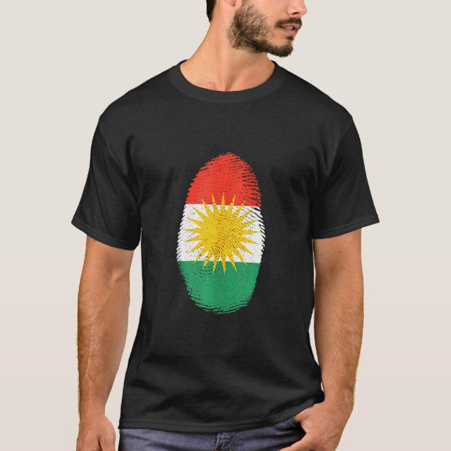 T-shirt Son Biji Kurdistan empreintes digitales kurde (Devant)