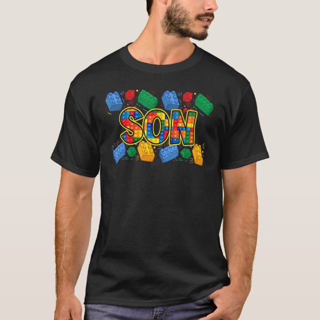 T-shirt Son Brick Builder Garçon Maître Builder Blocks Bui (Devant)