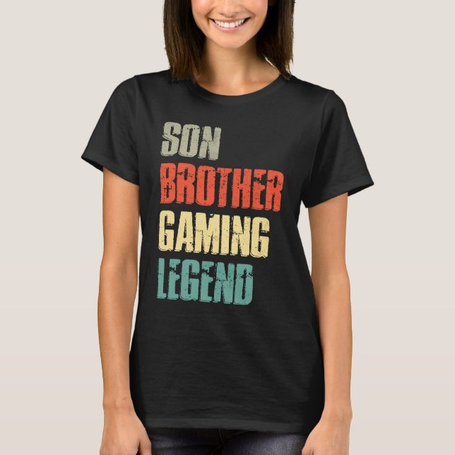 T-shirt Son Brother Gamer Legend For Teenage Boys 2023 Gam (Devant)