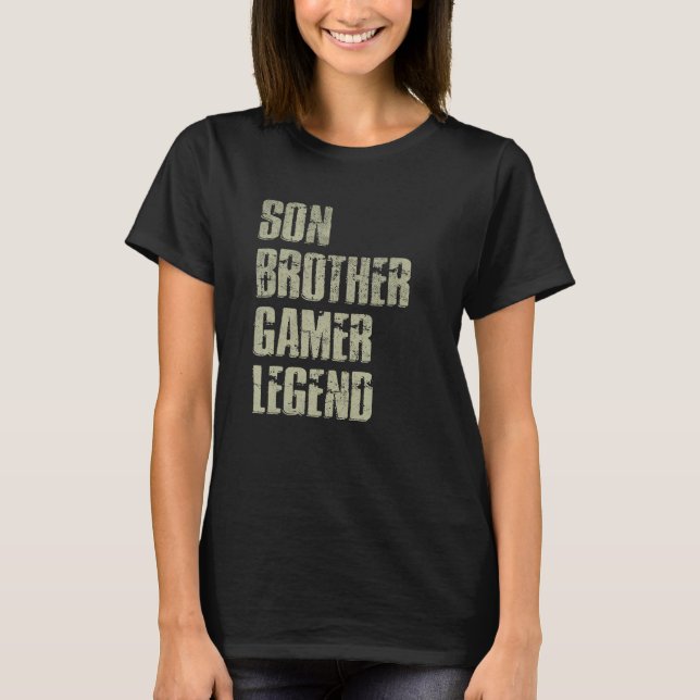 T-shirt Son Brother Gamer Legend For Teenage Boys Christma (Devant)