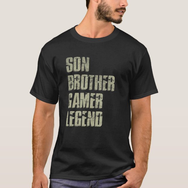 T-shirt Son Brother Gamer Legend For Teenage Boys Christma (Devant)