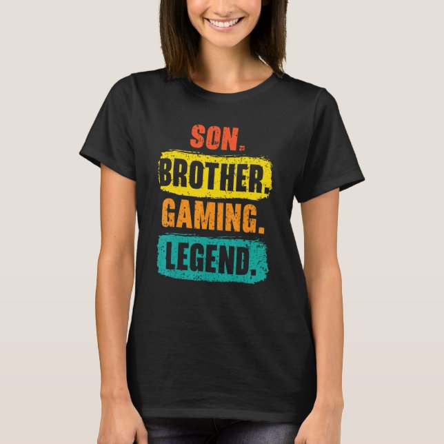 T-shirt Son Brother Gaming Legend Meilleur Bro Jamais Brot (Devant)