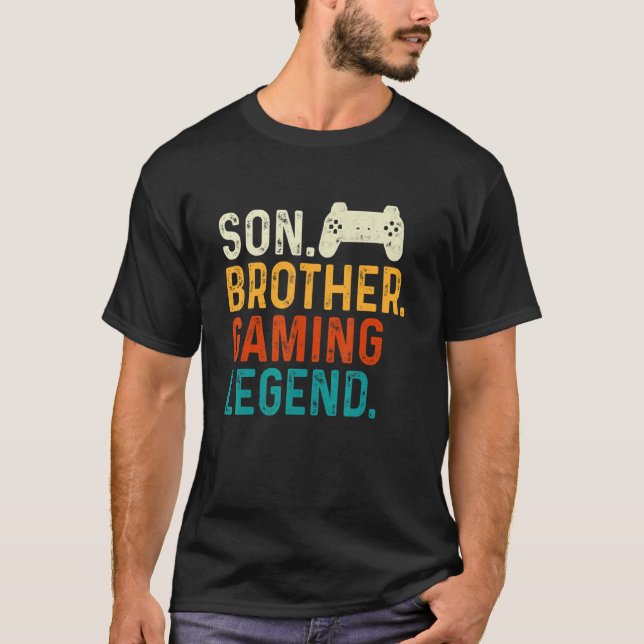 T-shirt Son Brother Gaming Leger Gamer Video Gamer Pc Ner (Devant)