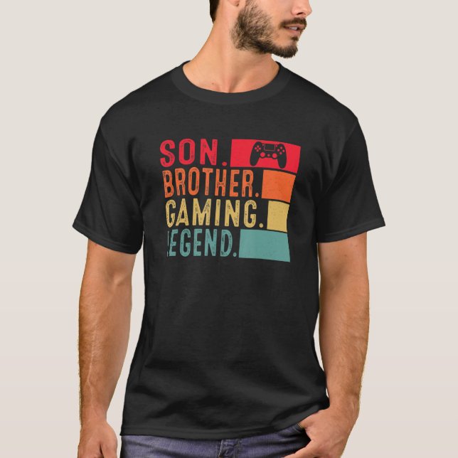 T-shirt Son Brother Jeu Légende Jeu Vidéo Gamer Pour Garço (Devant)