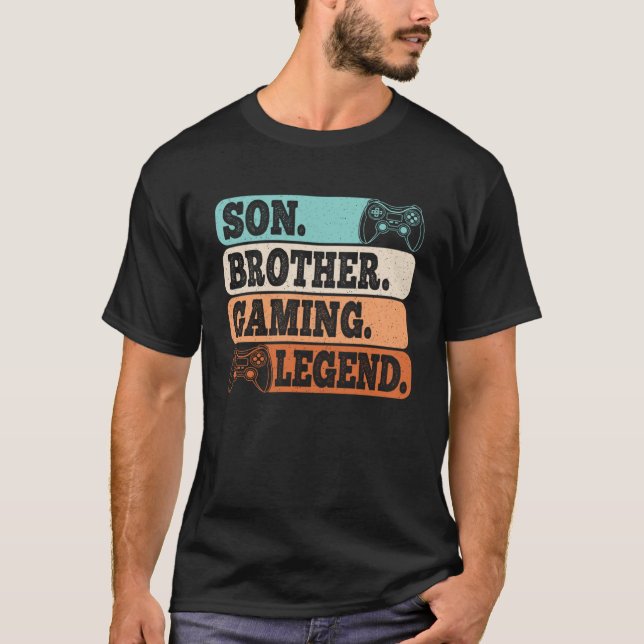 T-shirt Son Brother Jeu Légende Jeux Vidéo Jeu Retro (Devant)