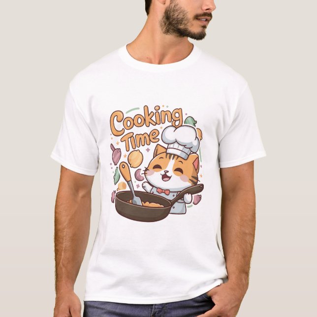 T-shirt Son Chat de temps de Cuisine (Devant)