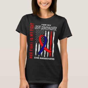 T-shirt Son Combat Arrière-petite-fille Chd Sensibilisatio