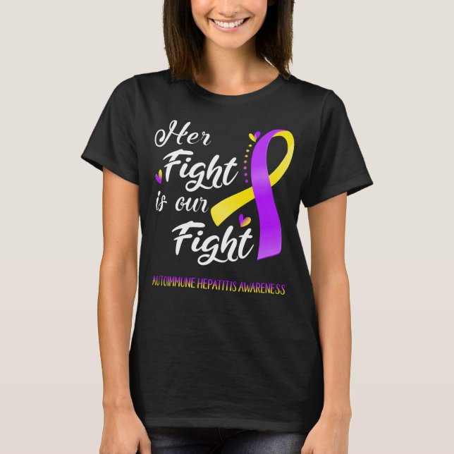 T-shirt Son combat contre l'hépatite auto-immune (Devant)