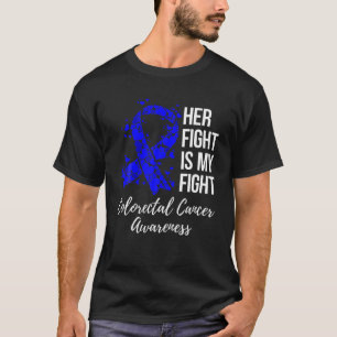 T-shirt Son combat Dark Blue Ribbon Colorectal Cancer Awar