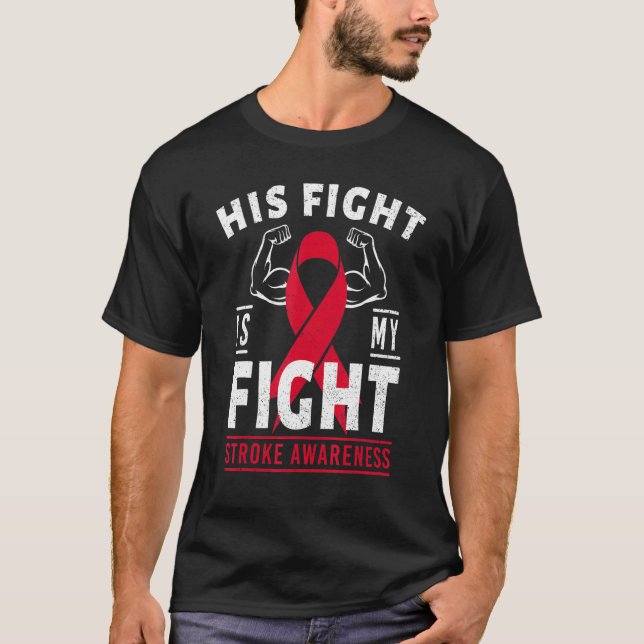 T-shirt Son combat est le mois de la sensibilisation aux a (Devant)
