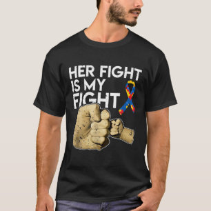 T-shirt Son combat est ma fille de combat Mo