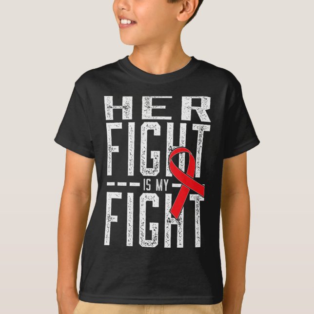 T-shirt Son combat est ma lutte Conscience du cancer du sa (Devant)