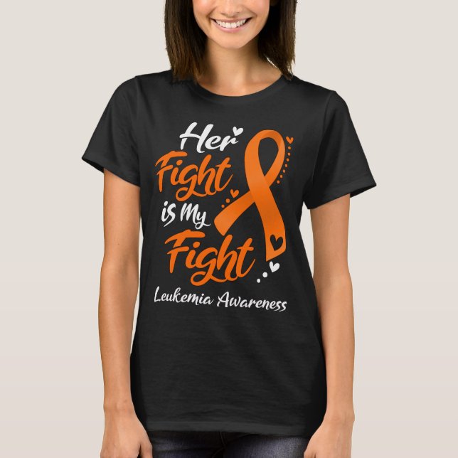 T-shirt Son combat est ma lutte LEUKEMIA connaissance (Devant)