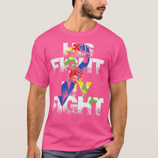 T-shirt Son combat est ma sensibilisation sur l'autisme de
