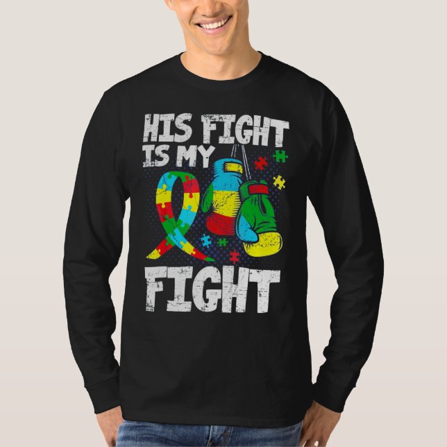 T-shirt Son Combat Est Ma Sensibilisation sur l'autisme De (Devant)