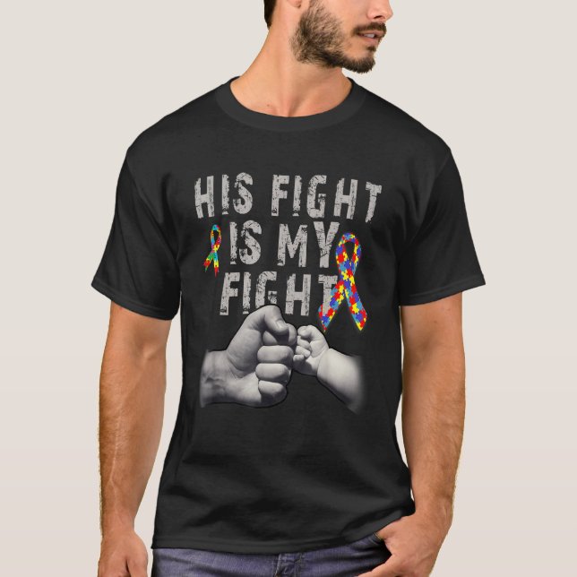 T-shirt Son Combat Est Ma Sensibilisation sur l'autisme De (Devant)