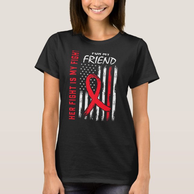 T-shirt Son combat est mon ami combattant des maladies car (Devant)