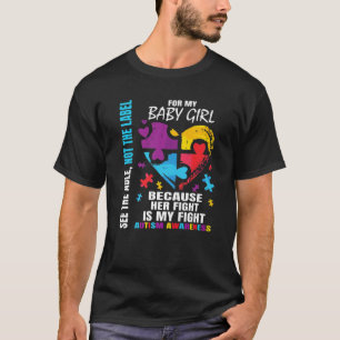 T-shirt Son Combat Est Mon Bébé Bleu Mon Bébé Fils Autism