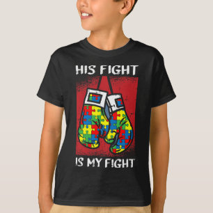 T-shirt Son Combat Est Mon Boxe De Boxe De Sensibilisation