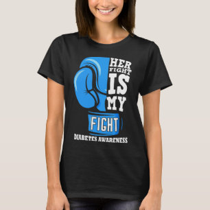 T-shirt Son combat est mon boxe de combat Glove Diabetes A