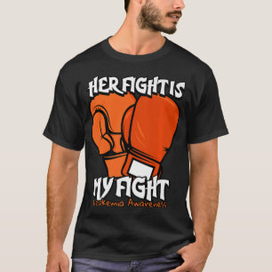 T-shirt Son Combat Est Mon Boxe De Combat. Leucémie orange
