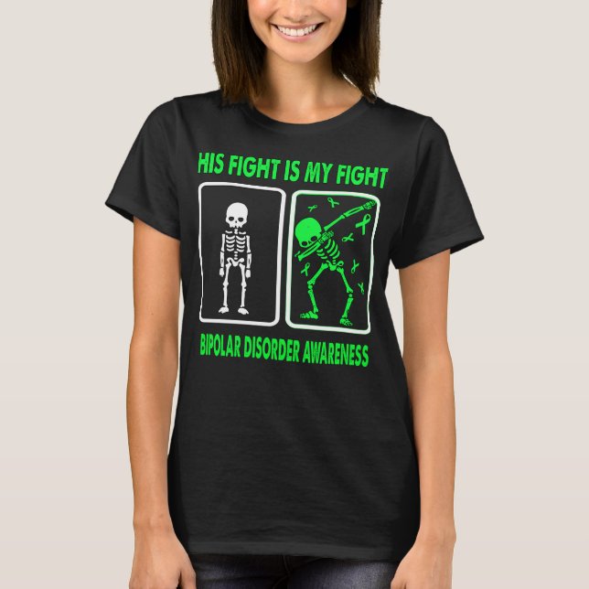 T-shirt Son combat est mon combat BIPOLAIRE mal conscience (Devant)
