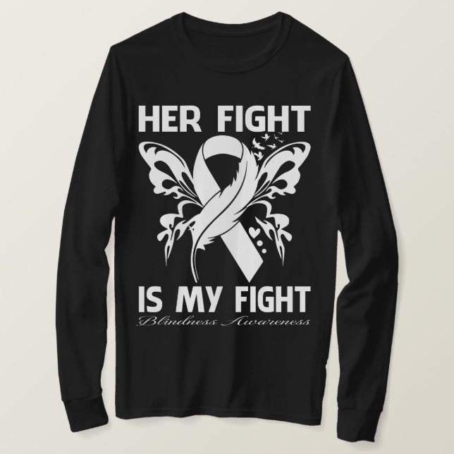 T-shirt Son combat est mon combat BLINDNESS AWARENESS Butt (Design devant)
