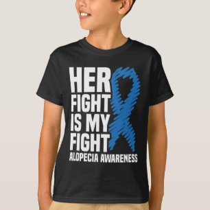 T-shirt Son combat est mon combat Blue Ribbon Alopecia