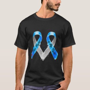 T-shirt Son combat est mon combat Blue Ribbon Type 1 Diabè