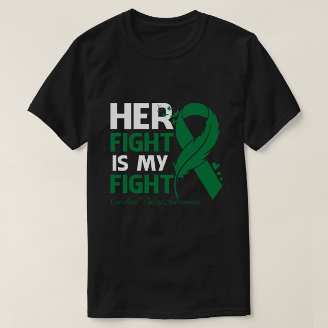 T-shirt Son combat est mon combat CEREBRAL PALSY SENSIBILI (Design devant)