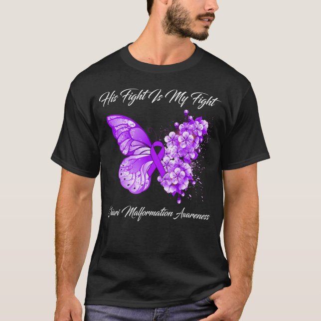 T-shirt Son Combat Est Mon Combat Chiari Malformation Awar (Devant)