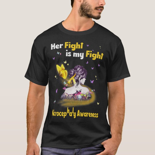 T-shirt Son combat est mon combat contre la micro-céphalie (Devant)