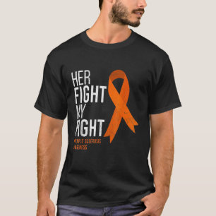 T-shirt Son combat est mon combat contre la sclérose en pl