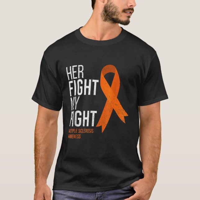 T-shirt Son combat est mon combat contre la sclérose en pl (Devant)