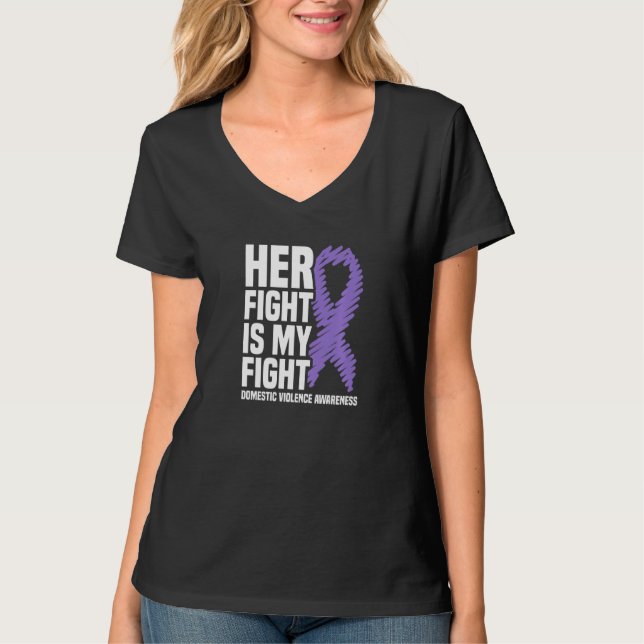 T-shirt Son Combat Est Mon Combat Contre La Violence Domes (Devant)