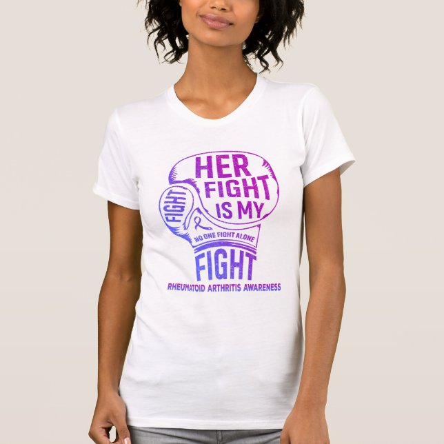 T-shirt Son combat est mon combat contre l'arthrite rhumat (Devant)