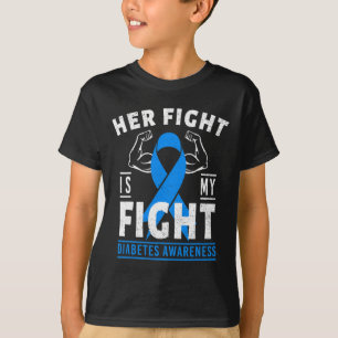 T-shirt Son combat est Mon combat Contre le diabète Type T