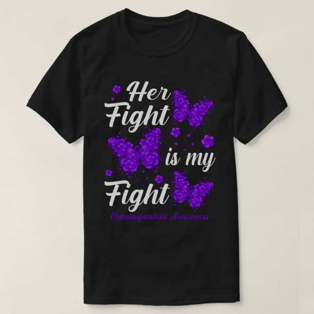 T-shirt Son Combat Est Mon Combat Craniosynostose Sensibil (Design devant)